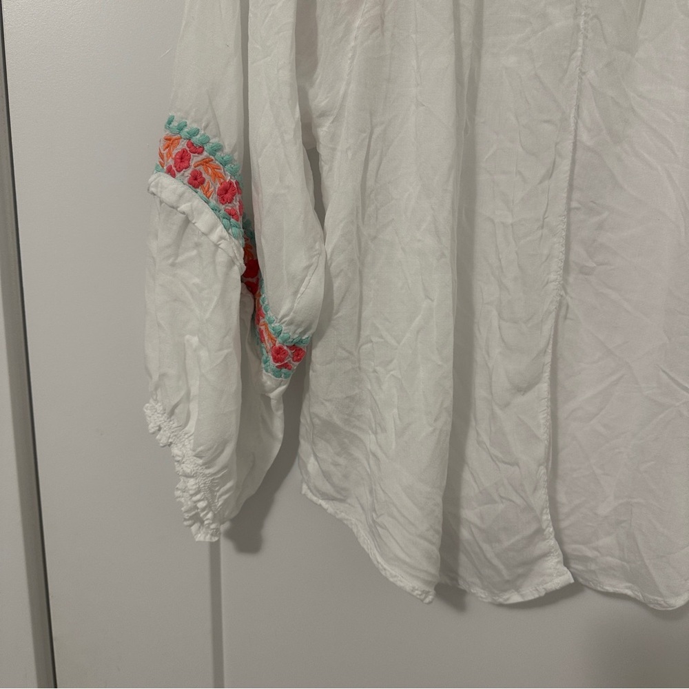 Hatley Embroidered White Long Sleeve Modal Tunic Size Small - Picture 11 of 15